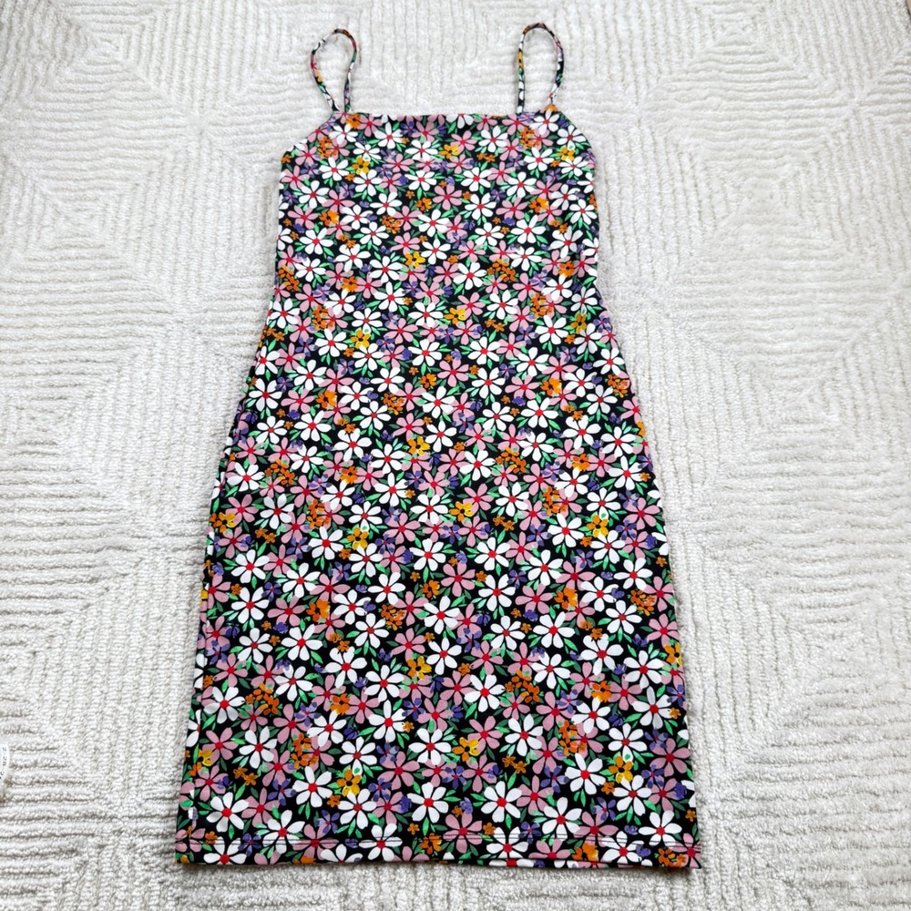 Zara Mini Dress Womens M Bodycon Y2K Retro Bloomcore Flower Garden Night Out